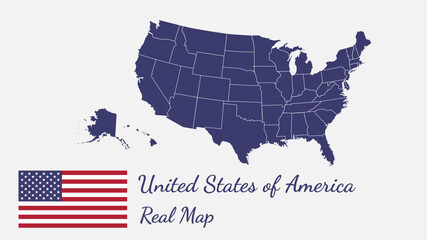 United States of America real map