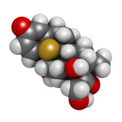 Betamethasone anti-inflammatory and immunosuppressive steroid drug, chemical structure.