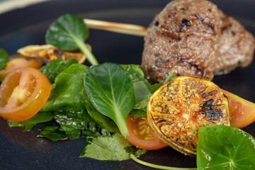 Typical colombian food and drinks, kibe with lemongrass