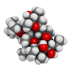 Azithromycin antibiotic drug (macrolide class), chemical structure.