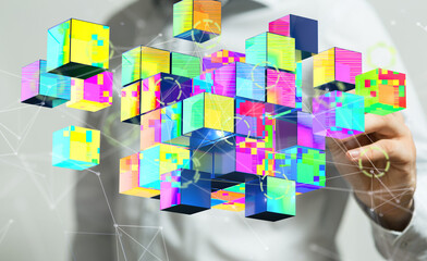 Technology background. Big data concept. Binary