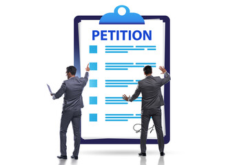 Businessman in petition application concept