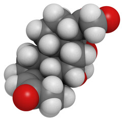 Aldosterone mineralocorticoid hormone, molecular model.