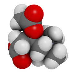 Acetylcarnitine (ALCAR) nutritional supplement molecule. 3D rendering.