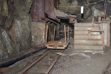 Naklejka premium Old rusty equipment for mineral mining.