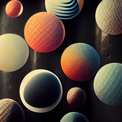 Round colorful balls collection illustration. Background.