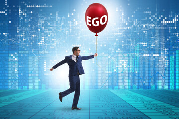 Businessman in excessive ego concept