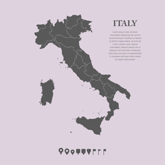 Vector map country Italy divided on regions