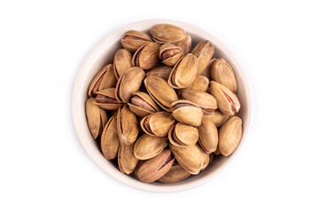 Pistachio in a white porcelain bowl