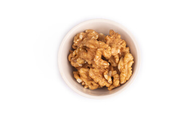 Walnut on the white background