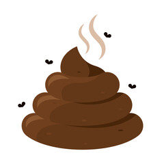 stinky poop flat vector illustration logo icon clipart - obrazy, fototapety, plakaty