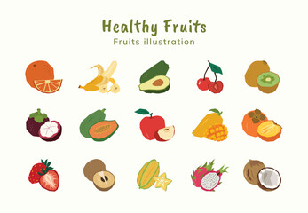 Healthy Fruits illustration