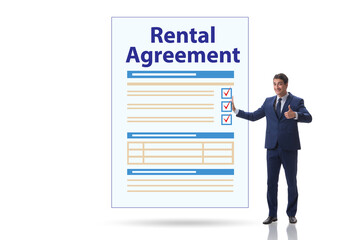 Rental agreement concept with businessman