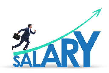 Salary increase concept with businessman