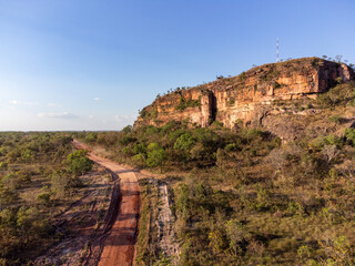 wonderful aerial view of the Brazilian savannah by drone, the Cerrado of the Jalapão national park in Tocantins