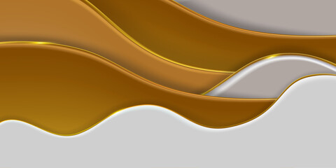Abstract golden shapes with light effect background