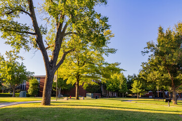 Sunny view of the campus of University of Central Oklahoma