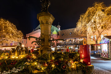 Famous Christmas decoration in Colmar in france on December 22th 2021