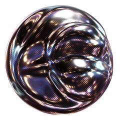 Realistic abstract 3D illustration of the morphing carbon fiber sphere isolated on white
