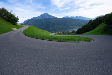 : Mount Pilatus and the valley station in Alpnachstad lie in the heart of Switzerland and are very...