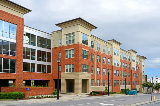 East Carolina University (ECU), Public Research University In Greenville, North Carolina. Campus Towers In Cloudy Day