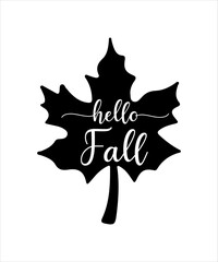 Hello fall thanksgiving logo tshirt design