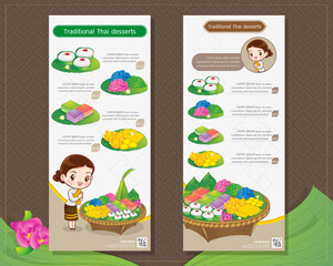 Thai cuisine sweet food Dessert menu template 2