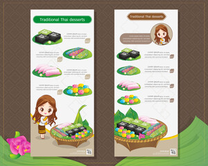 Thai cuisine sweet food Dessert menu template 4