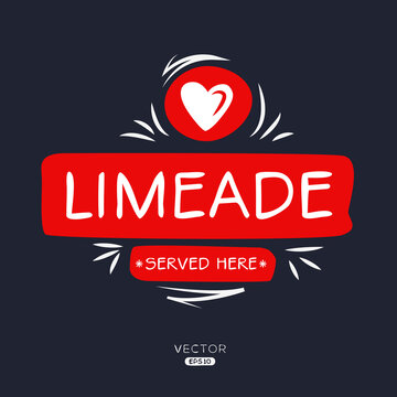 Creative (Limeade) drink, Limeade sticker, vector illustration.