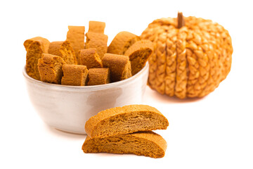 Pumpkin Spice Biscotti on a White Background