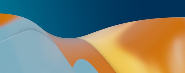 abstract blue wave background, night simple and elegant 3d render wallpaper