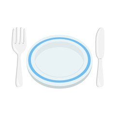 Dinner Sign Emoji Icon Illustration. Set the Table Vector Symbol Emoticon Design Clip Art Sign Comic Style.