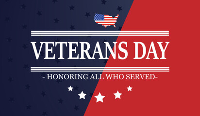 veterans day, November 11, honoring all who served, posters, modern design vector illustration
