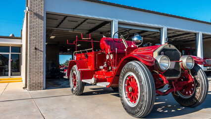 Old red 1929 fire truck