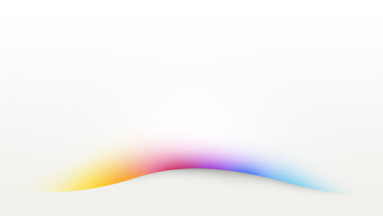 Fototapeta premium Modern and vibrant multi-colored wave shape on white with copy space. Abstract background for poster, web banner, template, brochure, flyer, business card etc. 4k resolution.