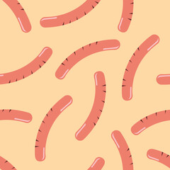 Seamless pattern with sausages.Vector illustration