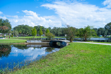 Lake zephyr in Zephyrhills town of Florida. Zephyrhills is a city in Pasco County, Florida, United States.