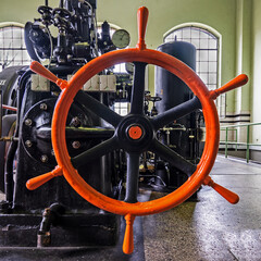 Steuerrad einer Maschine in einem Wasserkraftwerk