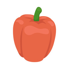 Red Bell Pepper Sign Emoji Icon Illustration. Vegetables Vector Symbol Emoticon Design Clip Art Sign Comic Style.