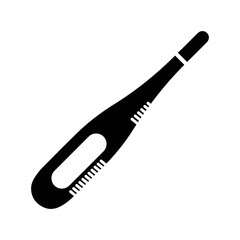 Digital equipment mercury thermometer icon | Black Vector illustration |