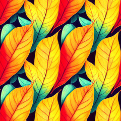 Seamless pattern. Autumn leaves, leaf fall. Modern bright style. You can use a bright print for your design.