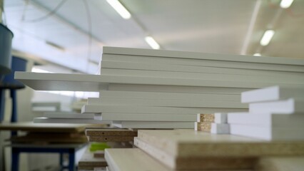 Production Department At A Furniture Factory. Blanks for furniture at a furniture factory.