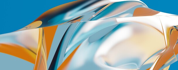 abstract blue wave background, night simple and elegant 3d render wallpaper