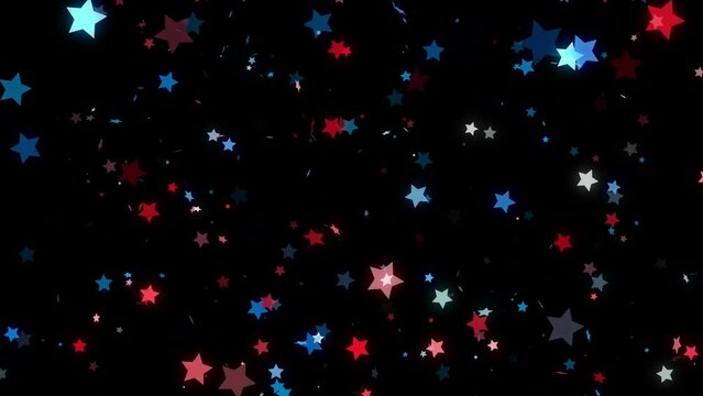 falling red and blue stars patriotic background