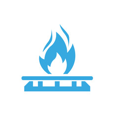Natural gas burns on camphor. Vector illustration