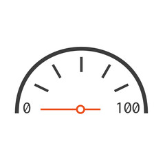 Speed scale from 0 to 100. Vector illustration