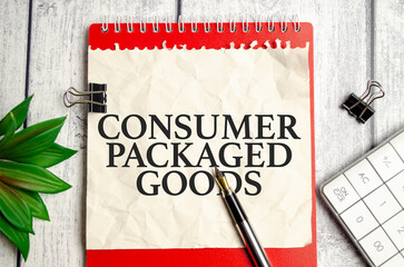 Text CPG - Consumer Packaged Goods text written on red notepad
