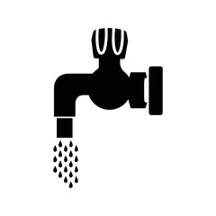 Sprinkler supply water tap icon | Black Vector illustration |