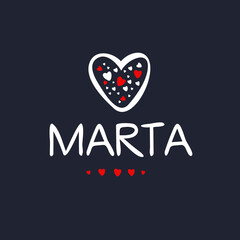 Creative (Marta) name, Vector illustration.