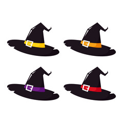 Witch hat cartoon vector. Witch hat on white background.